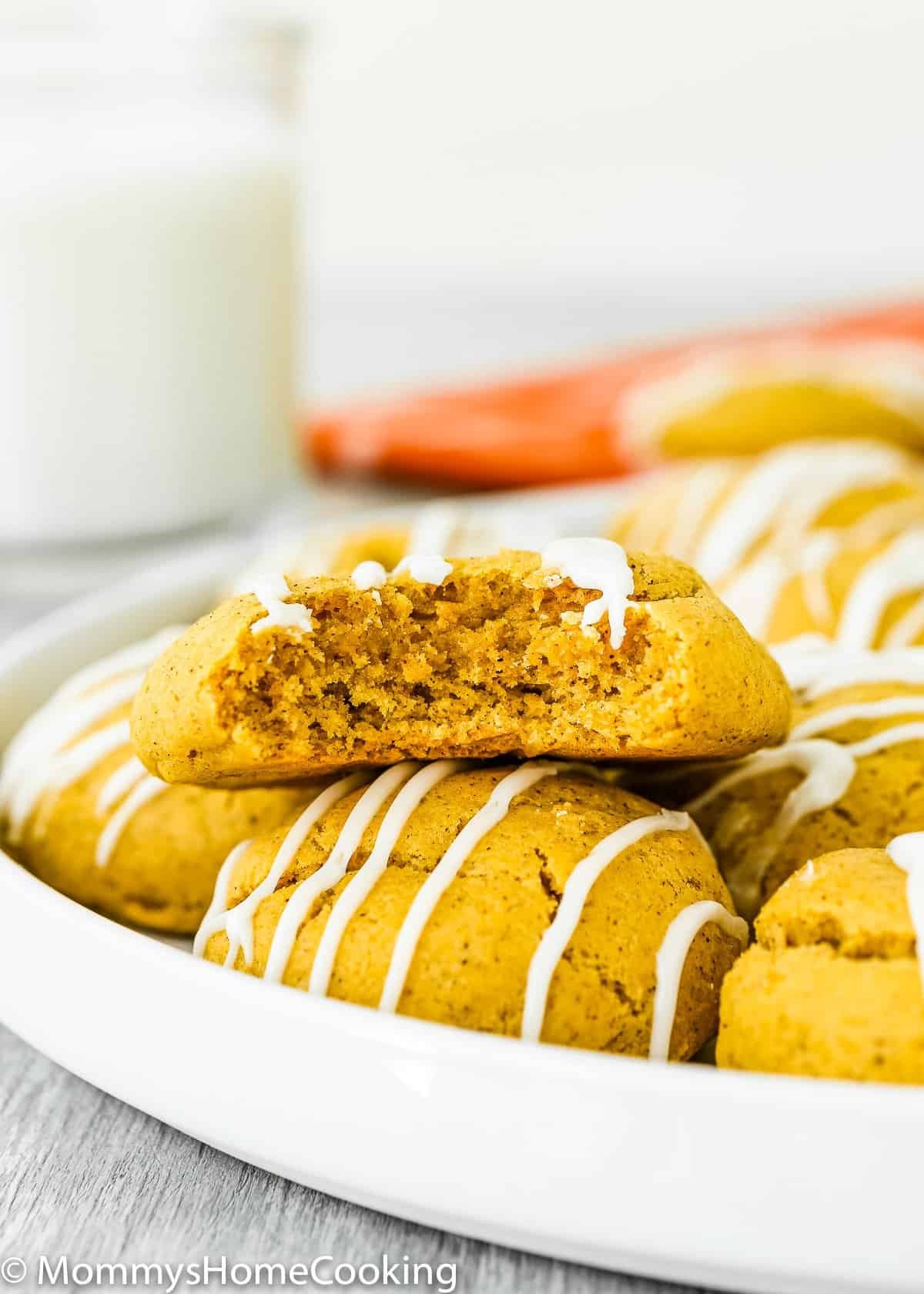 Cakey Eggless Pumpkin Cookies