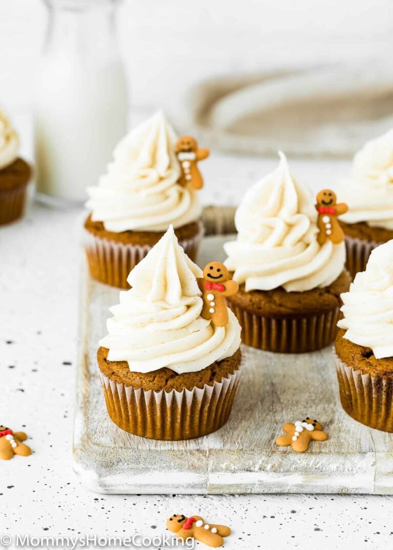 Easy Eggless Gingerbread Cupcakes