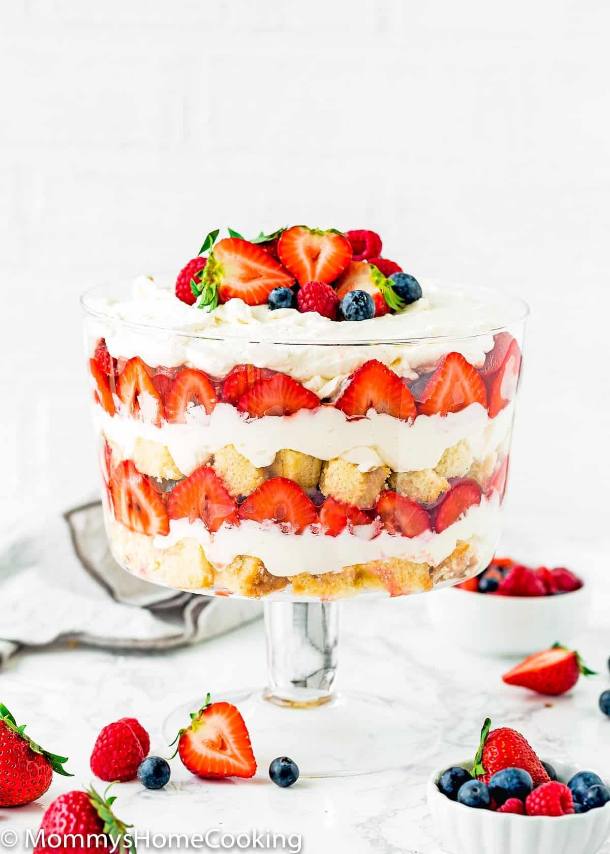 Eggless Berry Trifle Cake