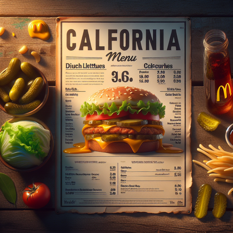 California McDonaldʼs Menu With Prices