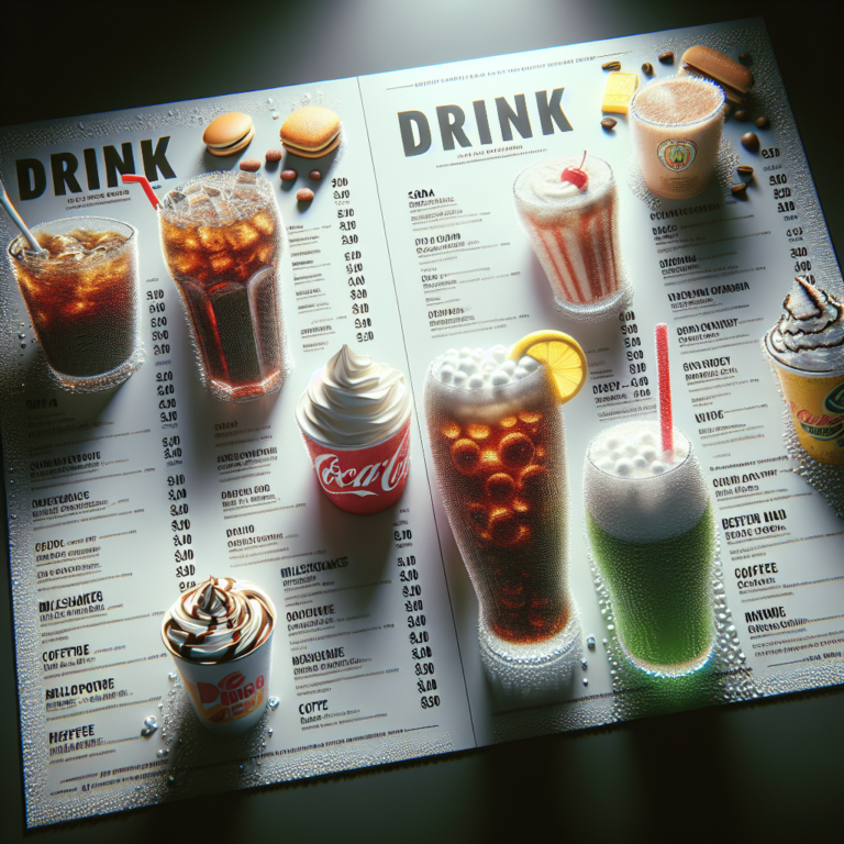 Mcdonaldʼs Drink Menu With Prices